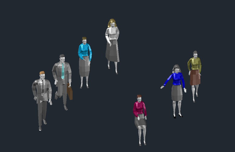 دانلود بلوک اتوکد انسان سه‌بعدی DWG | 3D Person CAD Blocks